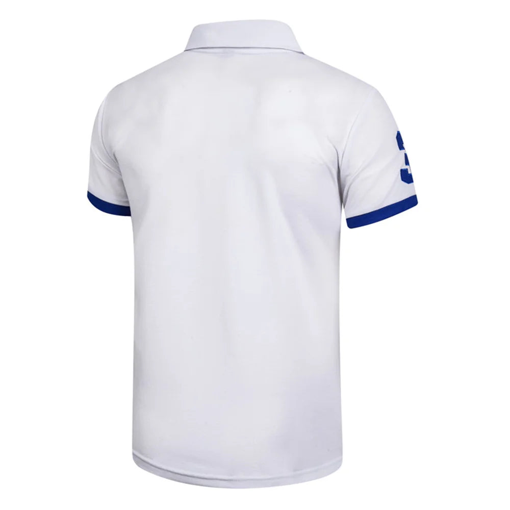 Dropshipping 13 Colors PoloGiraffe T Shirt Men Deer Embroidery Short Sleeve T-Shirts Casual Turn Down Collar Tops Tees For Men