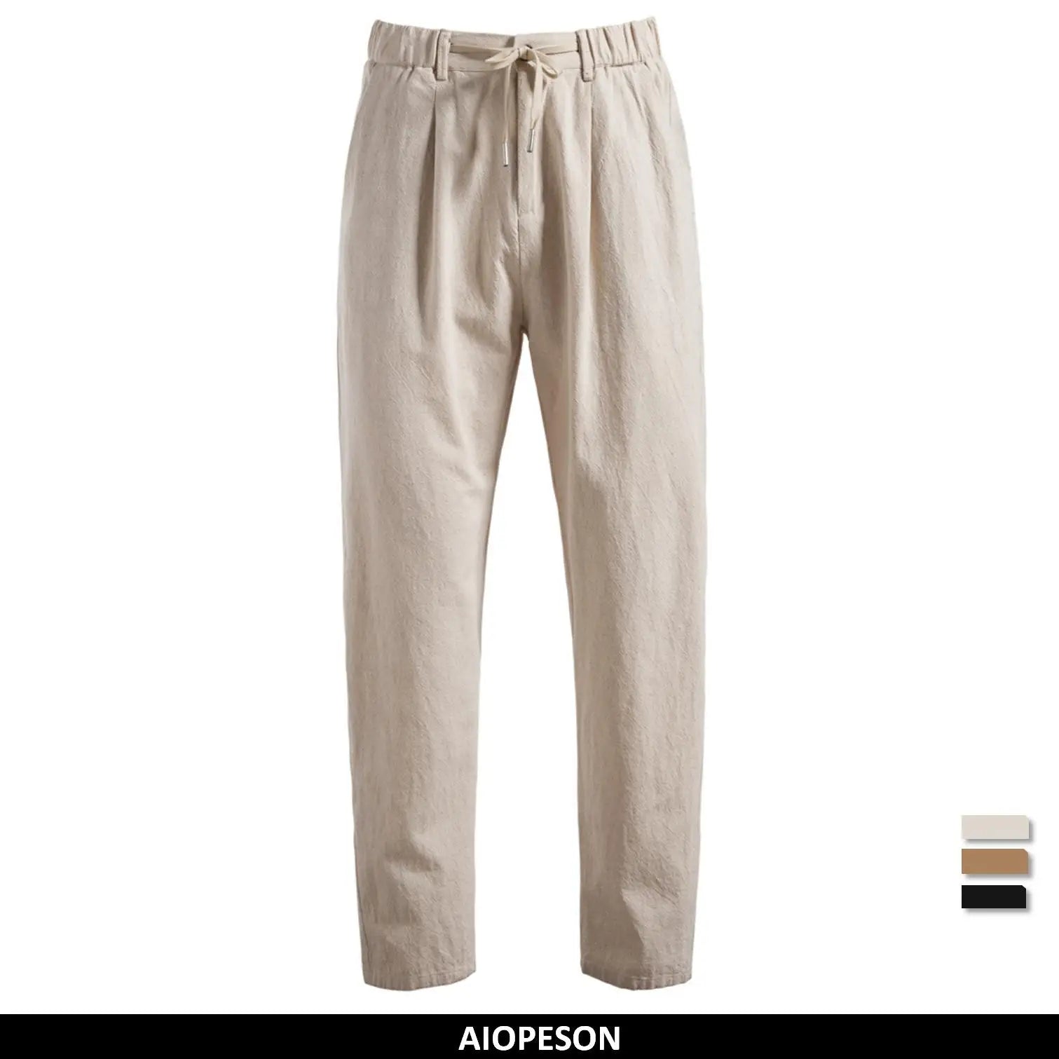 AIOPESON Casual Linen Men Trousers Solid Color  Men's Pants New Spring Autumn High Quality Lightweight Breathable Pants Men