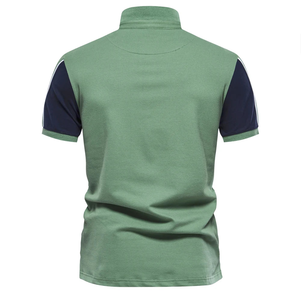 2024 New Summer Patchwork Polo Shirt For Men Brand Quality Short Sleeve Baseball Mens Polos