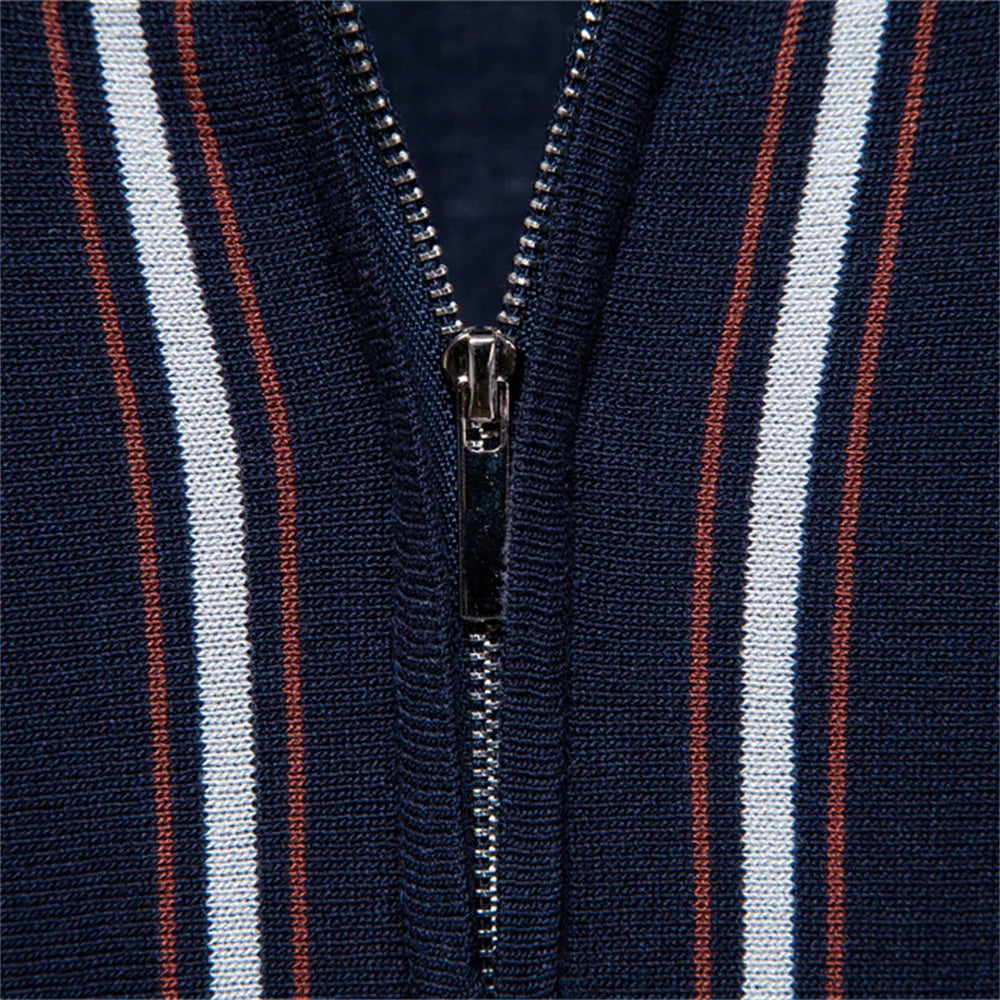 AIOPESON Brand Old Money Polo Shirt Men's Stripe Short Sleeve Soft Fabric Breathable Elegant Casual Polo Shirts for Men