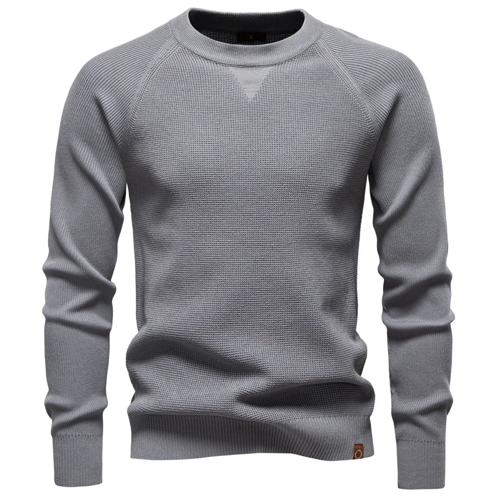 AIOPESON 2025 Men's O-Neck T-Shirt Raglan Sleeve Solid Color Long Sleeve Premium Brand Design Social Sweaters