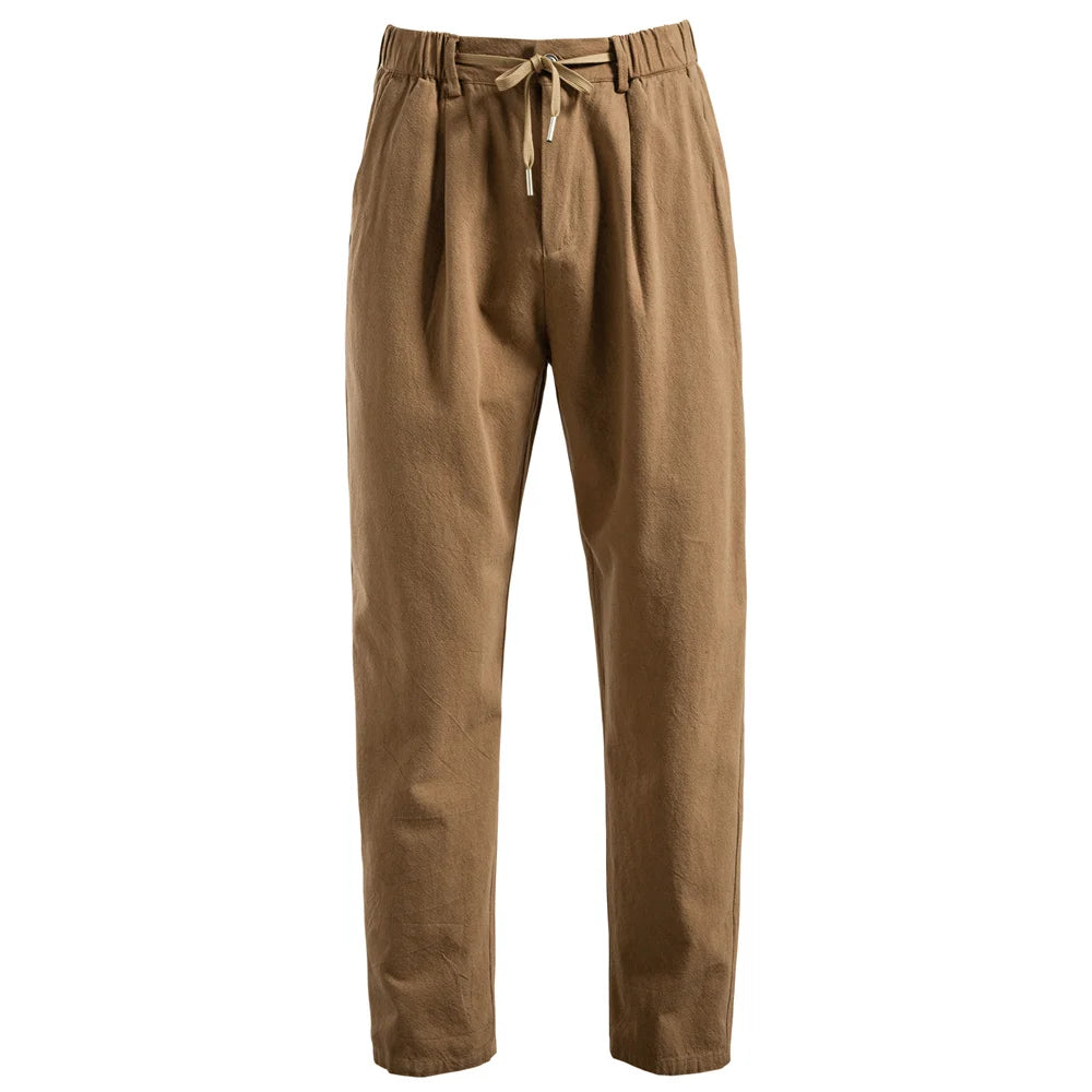 AIOPESON Casual Linen Men Trousers Solid Color  Men's Pants New Spring Autumn High Quality Lightweight Breathable Pants Men