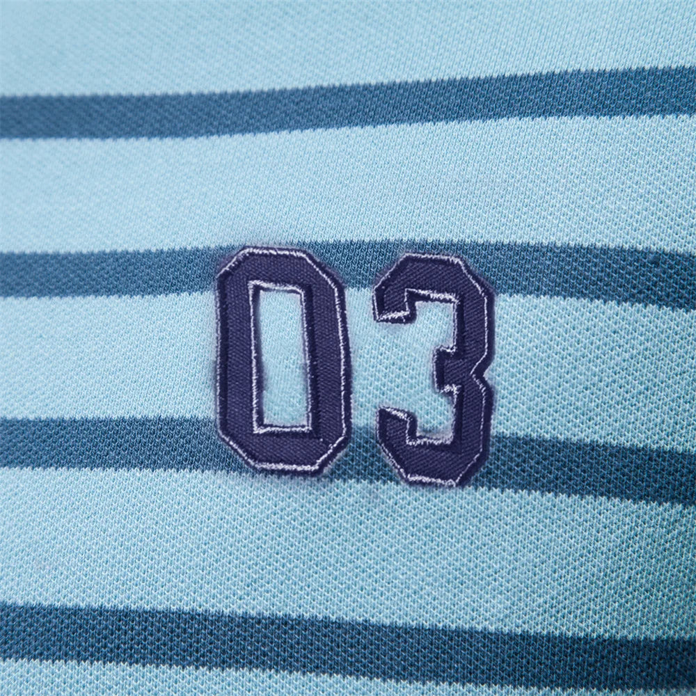 AIOPESON Cotton Embroidery Men's Polo Shirts Casual Striped Short-sleeved Polo Shirts for Men New Summer Polos Men Clothing