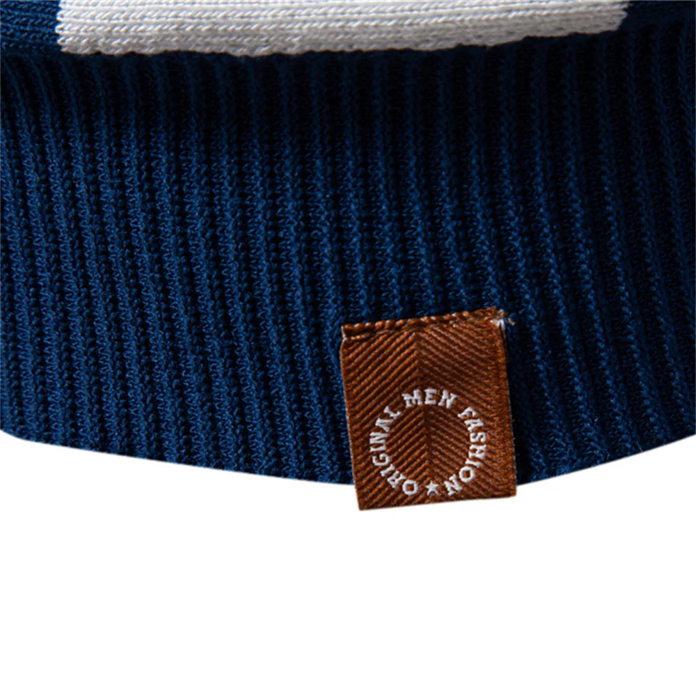 AIOPESON 2025 New Summer Men's Breathable Striped Contrast Panel Polo Shirt - Casual Short Sleeve Knit Shirt with Comfort Fit