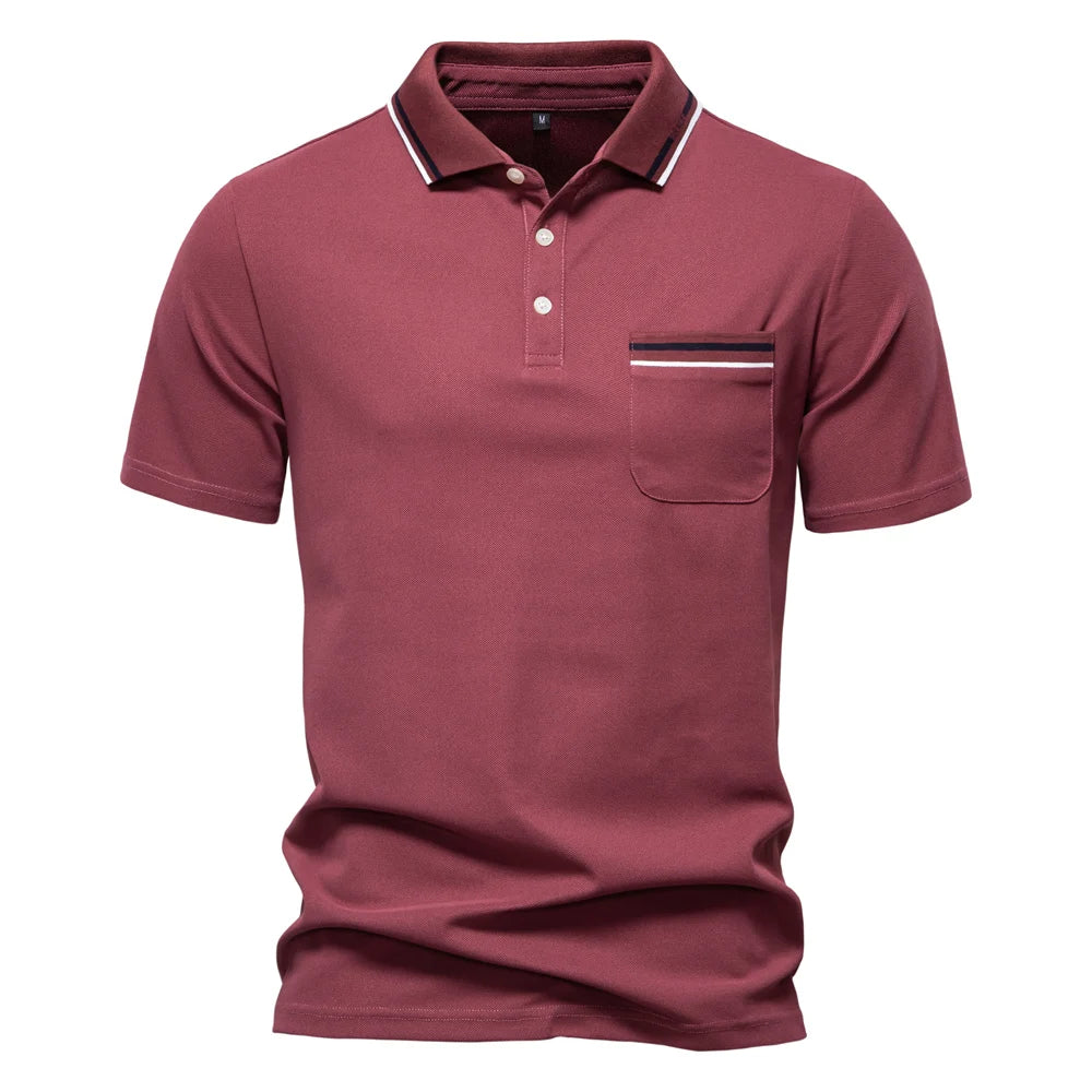 2025 Men's Polos Solid Color Classic Polo Shirt Men Short Sleeve Top Quality Casual Business Social Polo Men With Pocket