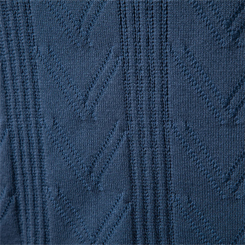 AIOPESON 2025 Modern V-neck Polo Men Solid Color Long Sleeve Fashion Forward Cut Luxury Business Social Premium Sweaters Male