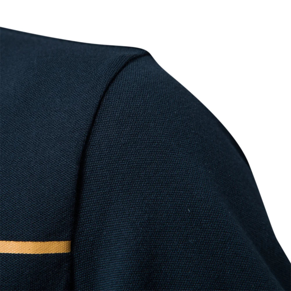 AIOPESON Men's Polo Shirts Cotton Short Sleeve Striped Contrast Color Polo Shirts for Men Brand High Quality Social Polos Male