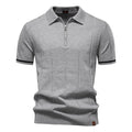 2025 Summer Men's Knit Cotton Polo Shirt - Breathable & Stretch Turn-Down Collar Design for Business  Golf and Social Events