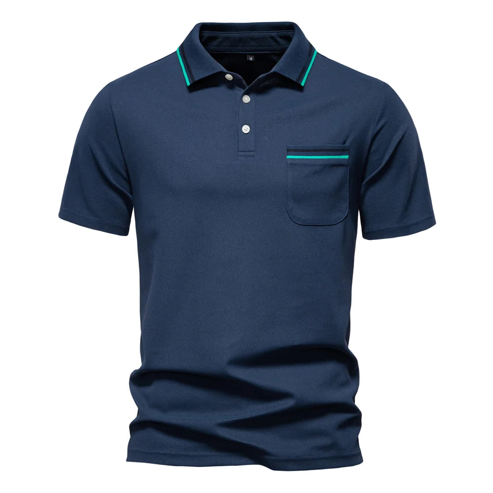 2025 Men's Polos Solid Color Classic Polo Shirt Men Short Sleeve Top Quality Casual Business Social Polo Men With Pocket