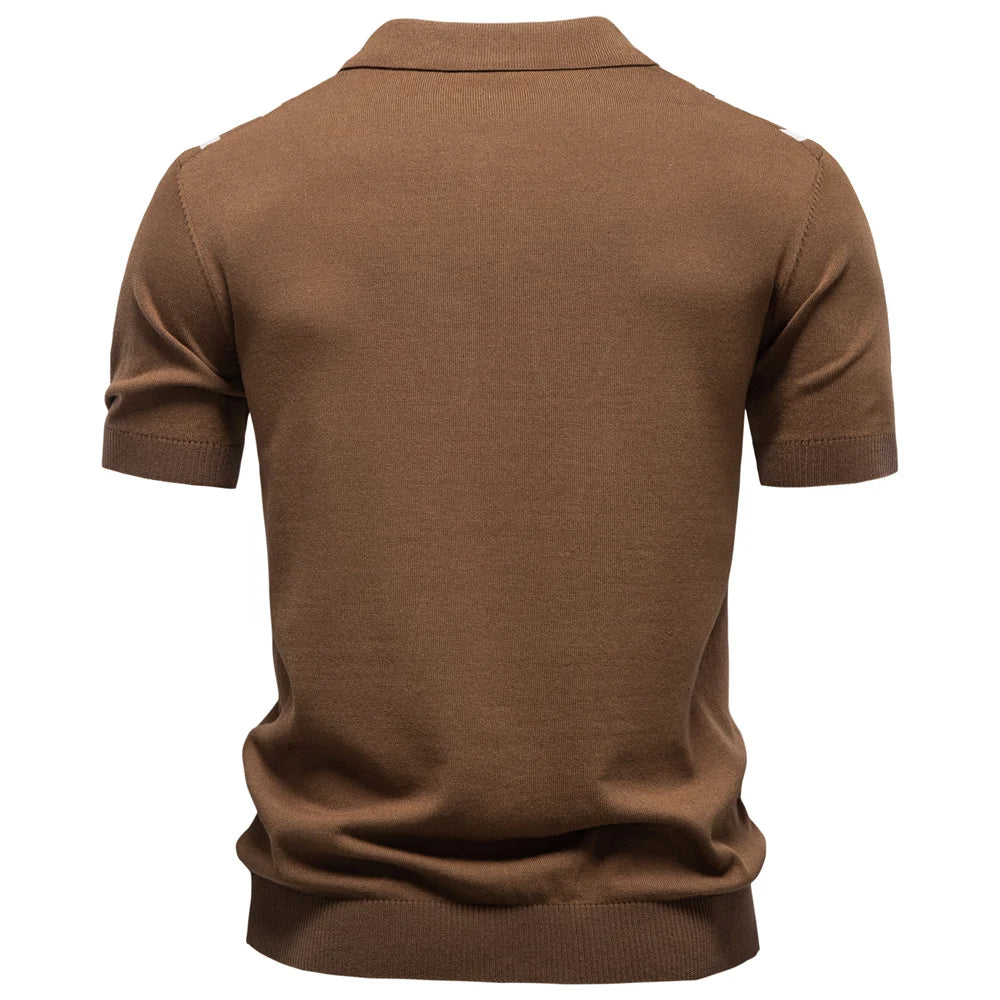 2026 Polo Shirt Men's Stripe Old Money Style Short Sleeve Soft Breathable Luxe Casual Elegant Daily Wear Polo Shirts For Male