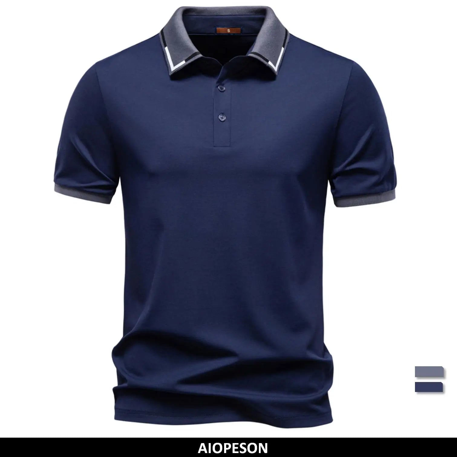 AIOPESON Men’s Short Sleeve Polo Shirt Solid Color Lightweight Breathable Summer Polo Shirts for Men Fashion Brand Slim Fit